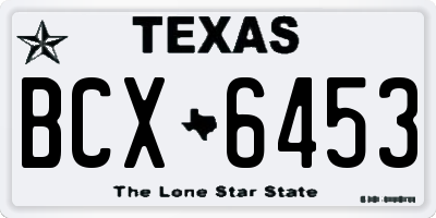 TX license plate BCX6453