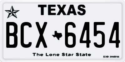 TX license plate BCX6454