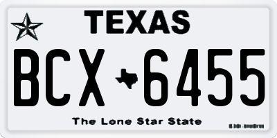 TX license plate BCX6455