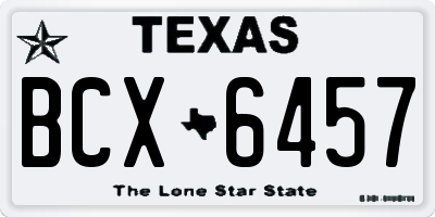 TX license plate BCX6457