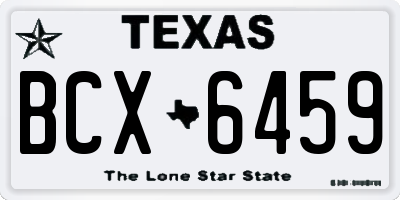 TX license plate BCX6459