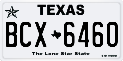 TX license plate BCX6460