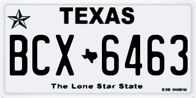 TX license plate BCX6463