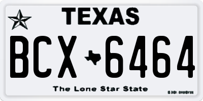 TX license plate BCX6464