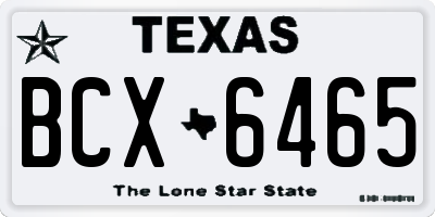 TX license plate BCX6465