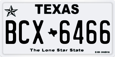 TX license plate BCX6466