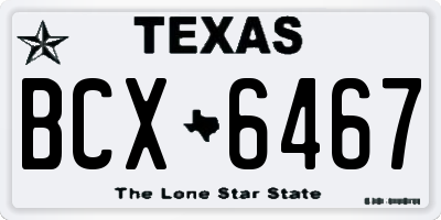 TX license plate BCX6467