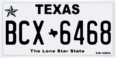 TX license plate BCX6468