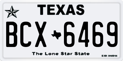 TX license plate BCX6469