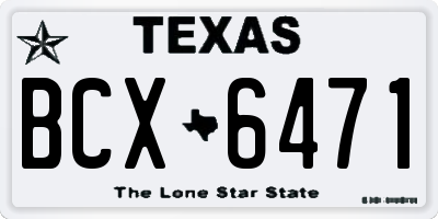 TX license plate BCX6471