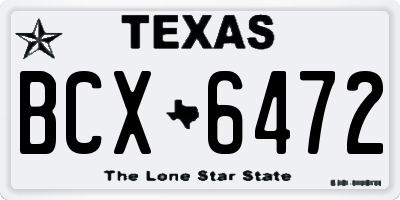 TX license plate BCX6472