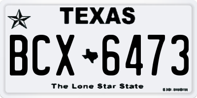 TX license plate BCX6473