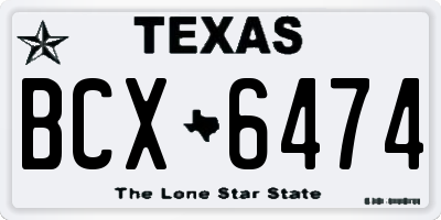 TX license plate BCX6474