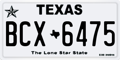 TX license plate BCX6475