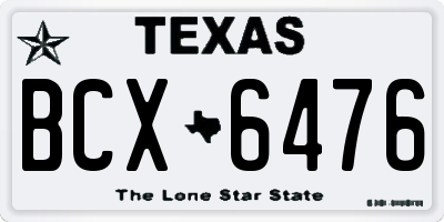 TX license plate BCX6476