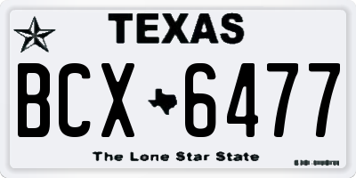 TX license plate BCX6477
