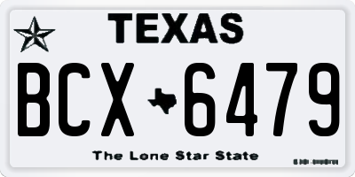 TX license plate BCX6479