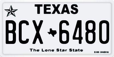 TX license plate BCX6480