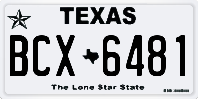 TX license plate BCX6481