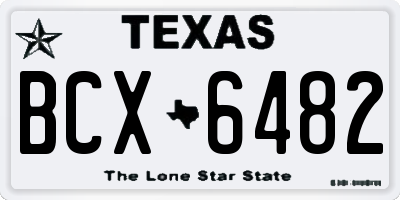 TX license plate BCX6482
