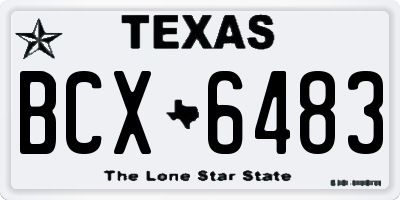 TX license plate BCX6483
