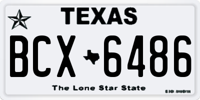 TX license plate BCX6486