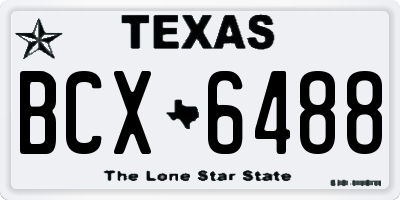 TX license plate BCX6488