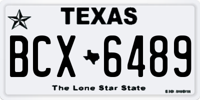 TX license plate BCX6489