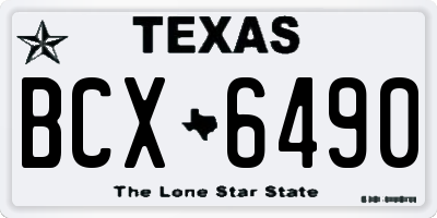 TX license plate BCX6490