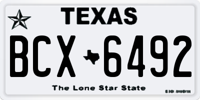 TX license plate BCX6492