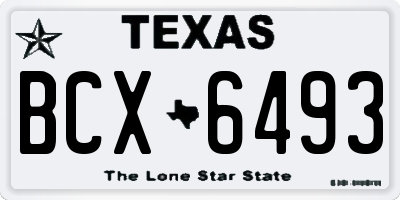 TX license plate BCX6493