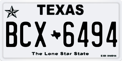 TX license plate BCX6494