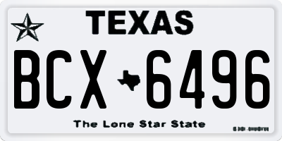 TX license plate BCX6496