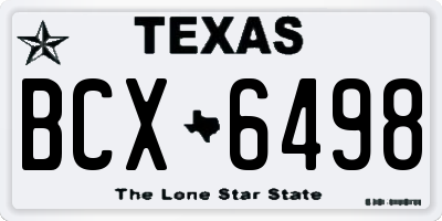 TX license plate BCX6498