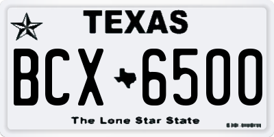 TX license plate BCX6500