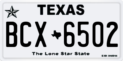 TX license plate BCX6502