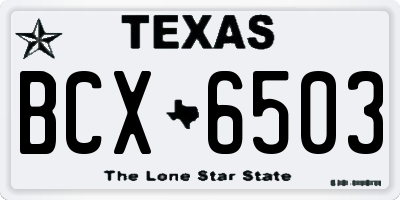 TX license plate BCX6503