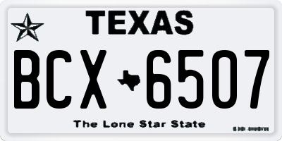TX license plate BCX6507