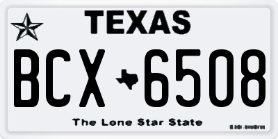 TX license plate BCX6508