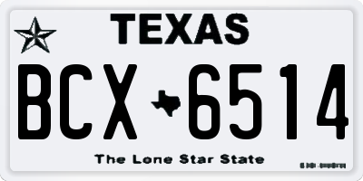 TX license plate BCX6514