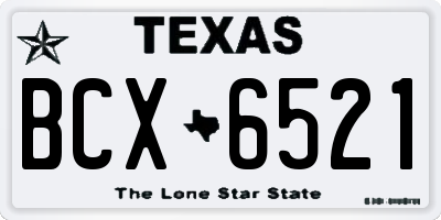 TX license plate BCX6521