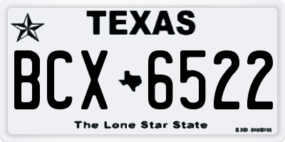 TX license plate BCX6522