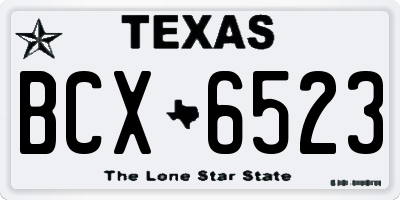 TX license plate BCX6523