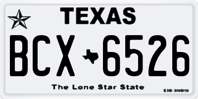 TX license plate BCX6526