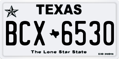 TX license plate BCX6530