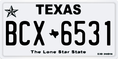 TX license plate BCX6531