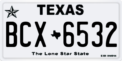 TX license plate BCX6532