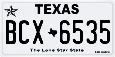 TX license plate BCX6535
