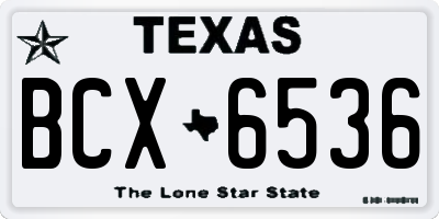 TX license plate BCX6536