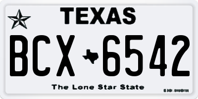 TX license plate BCX6542